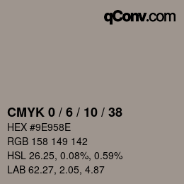 カラーコード: CMYK 0 / 6 / 10 / 38 | qconv.com
