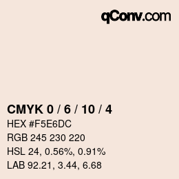 カラーコード: CMYK 0 / 6 / 10 / 4 | qconv.com