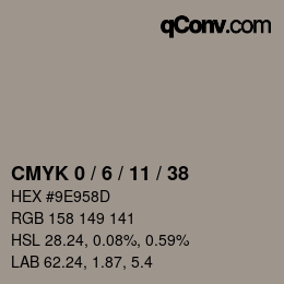 カラーコード: CMYK 0 / 6 / 11 / 38 | qconv.com