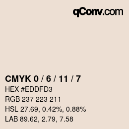 カラーコード: CMYK 0 / 6 / 11 / 7 | qconv.com