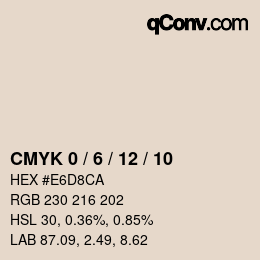 カラーコード: CMYK 0 / 6 / 12 / 10 | qconv.com