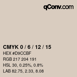 カラーコード: CMYK 0 / 6 / 12 / 15 | qconv.com