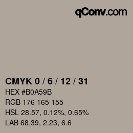 カラーコード: CMYK 0 / 6 / 12 / 31 | qconv.com