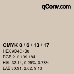 カラーコード: CMYK 0 / 6 / 13 / 17 | qconv.com