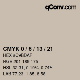 颜色代码: CMYK 0 / 6 / 13 / 21 | qconv.com