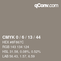 Color code: CMYK 0 / 6 / 13 / 44 | qconv.com