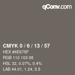 Color code: CMYK 0 / 6 / 13 / 57 | qconv.com