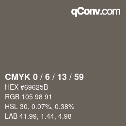 颜色代码: CMYK 0 / 6 / 13 / 59 | qconv.com