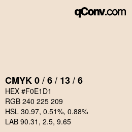 カラーコード: CMYK 0 / 6 / 13 / 6 | qconv.com