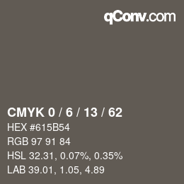 颜色代码: CMYK 0 / 6 / 13 / 62 | qconv.com