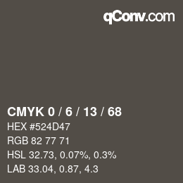 Color code: CMYK 0 / 6 / 13 / 68 | qconv.com