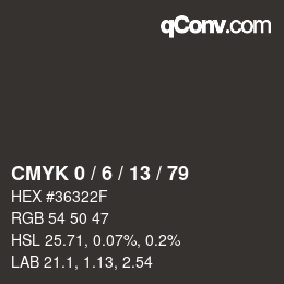 Color code: CMYK 0 / 6 / 13 / 79 | qconv.com