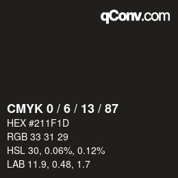 Color code: CMYK 0 / 6 / 13 / 87 | qconv.com