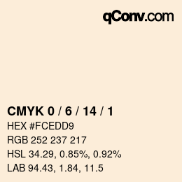 颜色代码: CMYK 0 / 6 / 14 / 1 | qconv.com