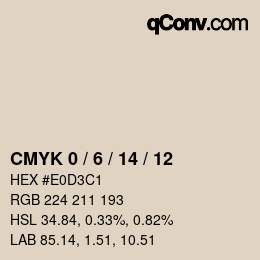 颜色代码: CMYK 0 / 6 / 14 / 12 | qconv.com