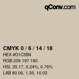 カラーコード: CMYK 0 / 6 / 14 / 18 | qconv.com