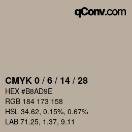 カラーコード: CMYK 0 / 6 / 14 / 28 | qconv.com