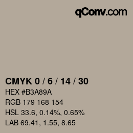 颜色代码: CMYK 0 / 6 / 14 / 30 | qconv.com