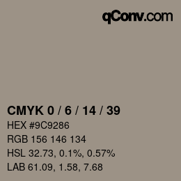 颜色代码: CMYK 0 / 6 / 14 / 39 | qconv.com