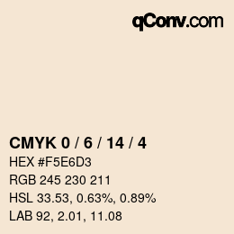 颜色代码: CMYK 0 / 6 / 14 / 4 | qconv.com