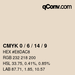 カラーコード: CMYK 0 / 6 / 14 / 9 | qconv.com