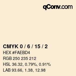 Color code: CMYK 0 / 6 / 15 / 2 | qconv.com