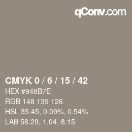 Color code: CMYK 0 / 6 / 15 / 42 | qconv.com