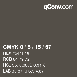 Color code: CMYK 0 / 6 / 15 / 67 | qconv.com