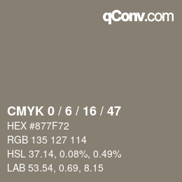 Color code: CMYK 0 / 6 / 16 / 47 | qconv.com