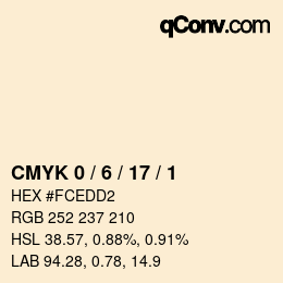 Color code: CMYK 0 / 6 / 17 / 1 | qconv.com