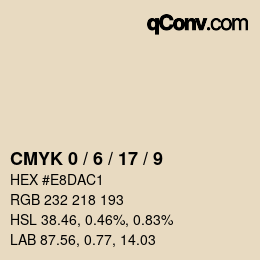 カラーコード: CMYK 0 / 6 / 17 / 9 | qconv.com