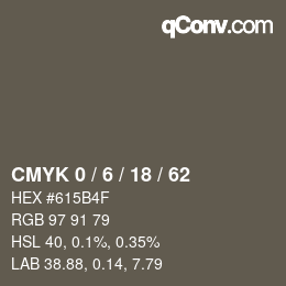 Color code: CMYK 0 / 6 / 18 / 62 | qconv.com