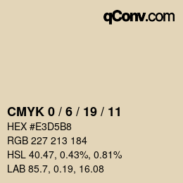 Code couleur: CMYK 0 / 6 / 19 / 11 | qconv.com