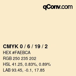 Color code: CMYK 0 / 6 / 19 / 2 | qconv.com