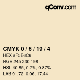カラーコード: CMYK 0 / 6 / 19 / 4 | qconv.com