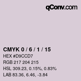 カラーコード: CMYK 0 / 6 / 1 / 15 | qconv.com