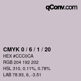 Color code: CMYK 0 / 6 / 1 / 20 | qconv.com