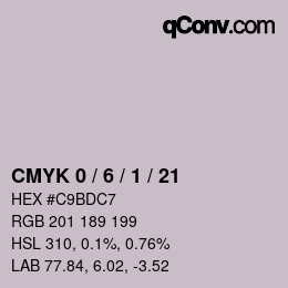 Color code: CMYK 0 / 6 / 1 / 21 | qconv.com