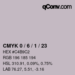 Color code: CMYK 0 / 6 / 1 / 23 | qconv.com