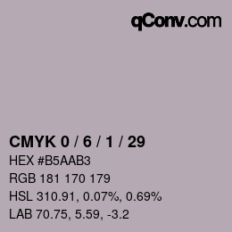 Color code: CMYK 0 / 6 / 1 / 29 | qconv.com