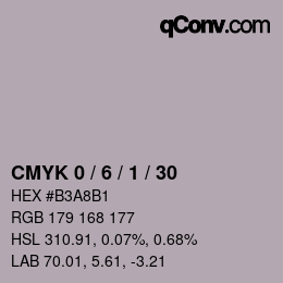 颜色代码: CMYK 0 / 6 / 1 / 30 | qconv.com