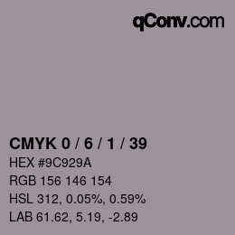 Color code: CMYK 0 / 6 / 1 / 39 | qconv.com