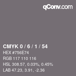 Color code: CMYK 0 / 6 / 1 / 54 | qconv.com