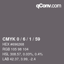 Color code: CMYK 0 / 6 / 1 / 59 | qconv.com