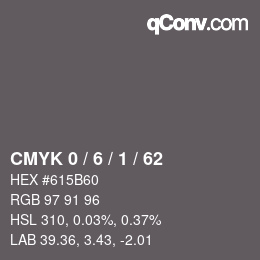 颜色代码: CMYK 0 / 6 / 1 / 62 | qconv.com