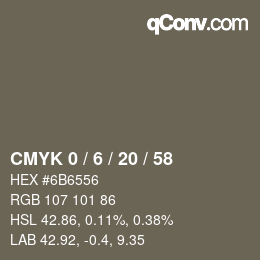 颜色代码: CMYK 0 / 6 / 20 / 58 | qconv.com