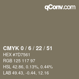 颜色代码: CMYK 0 / 6 / 22 / 51 | qconv.com