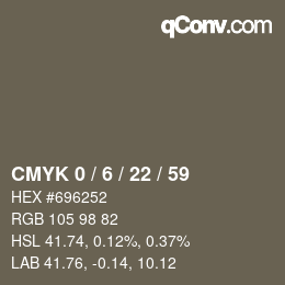 Color code: CMYK 0 / 6 / 22 / 59 | qconv.com