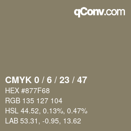 Color code: CMYK 0 / 6 / 23 / 47 | qconv.com