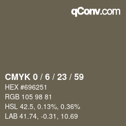 カラーコード: CMYK 0 / 6 / 23 / 59 | qconv.com